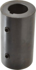 Climax Metal Products - 1-1/4" Inside x 2-1/4" Outside Diam, Mild Steel Set Screw Rigid Coupling with keyway - 4" Long x 1/4" Keyway Width x 1/8" Keyway Depth - Exact Tooling