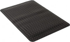 Wearwell - 3' Long x 2' Wide, Dry Environment, Anti-Fatigue Matting - Black, Vinyl with Urethane Sponge Base, Beveled on 4 Sides - Exact Tooling