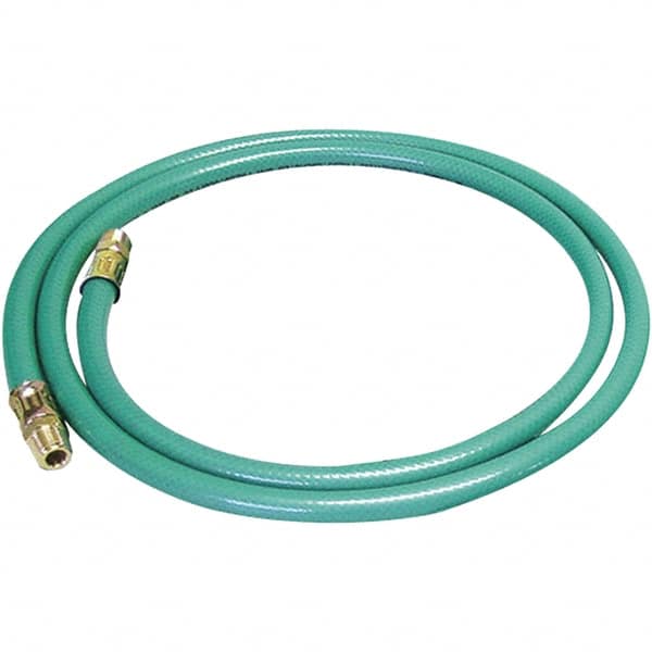 Dynabrade - 8mm ID x 12.7" OD 5' Long Hose - Male/Male Ends, 90 Working psi, Green - Exact Tooling