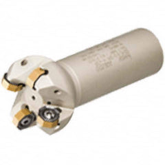 Iscar - 1-1/2" Cut Diam, 0.49" Max Depth of Cut, 1-1/2" Shank Diam, 9.84" OAL, Indexable Square Shoulder Helical End Mill - T490 LN.. 1306 Inserts, Cylindrical Shank, 90° Lead Angle, Through Coolant, Series Helitang - Exact Tooling