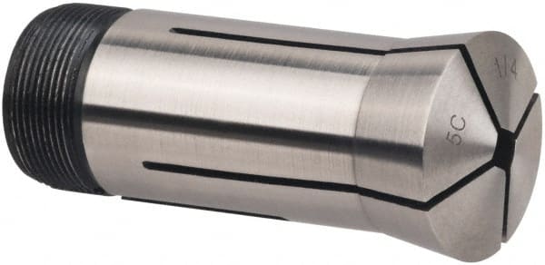 Interstate - 3/8 Inch 5C Square Collet - 3.28" Overall Length, 1.041-24 Internal Thread Size, Steel, 0.0039 Inch TIR - Exact Tooling