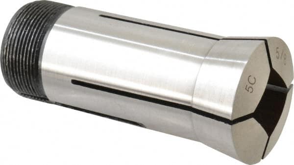 Interstate - 5/8 Inch 5C Square Collet - 3.28" Overall Length, 1.041-24 Internal Thread Size, Steel, 0.0039 Inch TIR - Exact Tooling