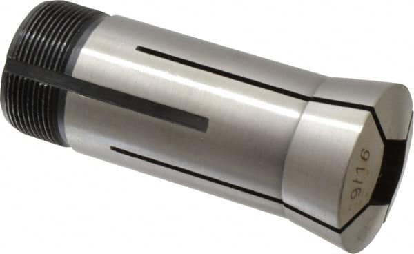 Interstate - 9/16 Inch 5C Square Collet - 3.28" Overall Length, 1.041-24 Internal Thread Size, Steel, 0.0039 Inch TIR - Exact Tooling
