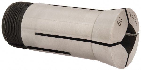 Interstate - 19/32 Inch 5C Square Collet - 3.28" Overall Length, 1.041-24 Internal Thread Size, Steel, 0.0039 Inch TIR - Exact Tooling
