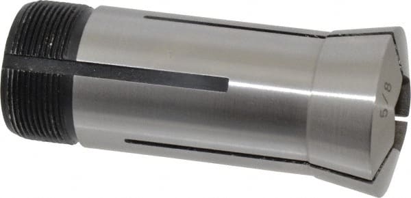 Interstate - 5/8 Inch 5C Hex Collet - 3.28" Overall Length, 1.041-24 Internal Thread Size, Steel, 0.0039 Inch TIR - Exact Tooling