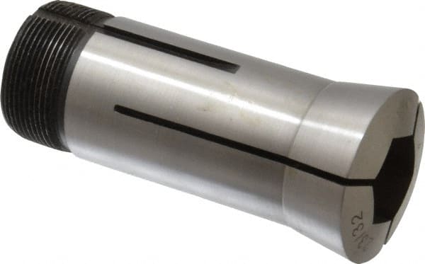Interstate - 23/32 Inch 5C Hex Collet - 3.28" Overall Length, 1.041-24 Internal Thread Size, Steel, 0.0039 Inch TIR - Exact Tooling