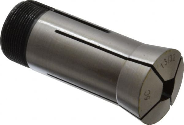 Interstate - 13/32 Inch 5C Square Collet - 3.28" Overall Length, 1.041-24 Internal Thread Size, Steel, 0.0039 Inch TIR - Exact Tooling