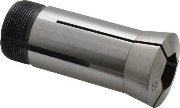 Interstate - 11/16 Inch 5C Hex Collet - 3.28" Overall Length, 1.041-24 Internal Thread Size, Steel, 0.0039 Inch TIR - Exact Tooling