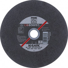 PFERD - 14" Aluminum Oxide Cutoff Wheel - 1/8" Thick, 1" Arbor, Use with Stationary Tools - Exact Tooling