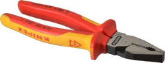 Knipex - 8" OAL, 1/2" Capacity, Lineman's - 1-7/16" Jaw Length x 1" Jaw Width - Exact Tooling