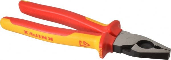 Knipex - 9" OAL, 9/16" Capacity, Lineman's - 1-5/8" Jaw Length x 1-3/16" Jaw Width - Exact Tooling
