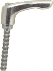KIPP - 1/4-20, 10mm Hub Diam, Stainless Steel Threaded Stud Adjustable Clamping Handle - 40mm Stud Length, 47mm OAL, 31mm High - Exact Tooling