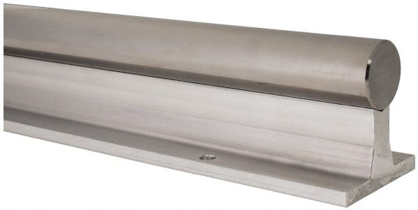 Thomson Industries - 1-1/2" Shaft Diam, 3" Base Width, Steel Shaft, Aluminum Rail, Round Shaft Assemblies - 24" Long, 0.69" Neck Width - Exact Tooling