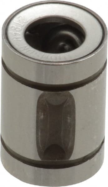 Thomson Industries - 1/4" ID, 19 Lb Dynamic Load Capacity, Closed Linear Bearing - 1/2" OD - Exact Tooling