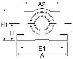 Thomson Industries - 8mm Inside Diam, 310 Lbs. Dynamic Capacity, Closed Single Pillow Block Linear Bearing - 28mm Overall Height x 35mm Overall Width, 20mm Btw Mount Hole Centers - Exact Tooling