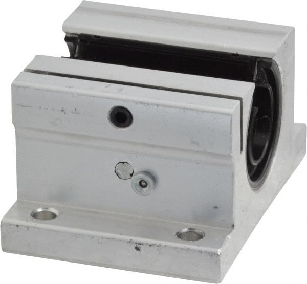 Thomson Industries - 1/2" Inside Diam, 180/360 Lbs. Dynamic Capacity, Open Single Pillow Block Linear Bearing - 1.13" Overall Height x 2" Overall Width - Exact Tooling