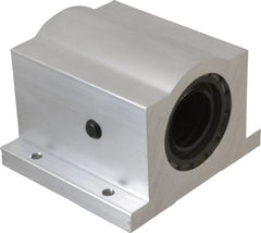 Thomson Industries - 1-1/4" Inside Diam, 2350/4700 Lbs. Dynamic Capacity, Closed Single Pillow Block Linear Bearing - 2.81" Overall Height x 4" Overall Width - Exact Tooling
