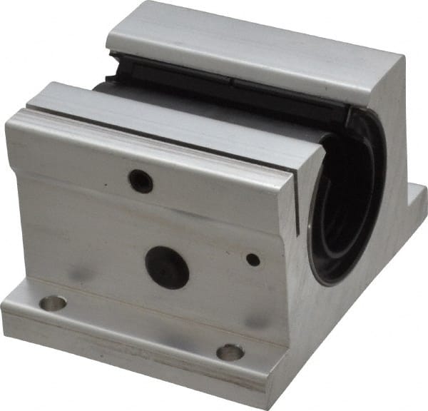 Thomson Industries - 1" Inside Diam, 1900/3800 Lbs. Dynamic Capacity, Open Single Pillow Block Linear Bearing - 2" Overall Height x 3-1/4" Overall Width - Exact Tooling