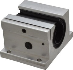 Thomson Industries - 1" Inside Diam, 1900/3800 Lbs. Dynamic Capacity, Open Single Pillow Block Linear Bearing - 2" Overall Height x 3-1/4" Overall Width - Exact Tooling