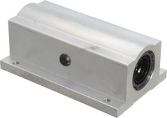 Thomson Industries - 3/4" Inside Diam, 1130/2260 Lbs. Dynamic Capacity, Closed Twin Pillow Block Linear Bearing - 1-3/4" Overall Height x 2-3/4" Overall Width - Exact Tooling