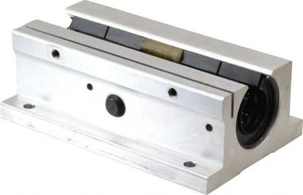 Thomson Industries - 3/4" Inside Diam, 1130/2260 Lbs. Dynamic Capacity, Open Twin Pillow Block Linear Bearing - 1.56" Overall Height x 2-3/4" Overall Width - Exact Tooling