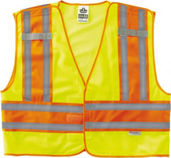 Ergodyne - Size S/M High Visibility Lime Mesh/Solid Public Safety Vest - 36 to 44" Chest, ANSI/ISEA 107, Hook & Loop Closure, 1 Pocket, Polyester - Exact Tooling