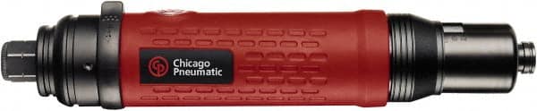Chicago Pneumatic - 1/4" Bit Holder, 1,000 RPM, Inline Handle Air Screwdriver - 0.58 to 4.8 Ft/Lb Torque, 1/4" Inlet, 7.75 CFM - Exact Tooling