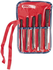 Proto - 5 Piece Cold Chisel Set - 7-1/2" OAL, Steel, Sizes Included 5/16 to 5/8" - Exact Tooling