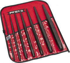 Proto - 7 Piece, 3/32 to 3/8", Drift Punch Set - Hex Shank, Steel, Comes in Tool Roll - Exact Tooling