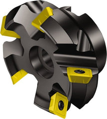 Sandvik Coromant - 8" Cut Diam, 2-1/2" Arbor Hole, 0.24" Max Depth of Cut, 45° Indexable Chamfer & Angle Face Mill - 8 Inserts, R245-12T3.. Insert, Right Hand Cut, Series CoroMill 245 - Exact Tooling