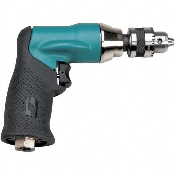 Dynabrade - 1/4" Keyed Chuck - Pistol Grip Handle, 20,000 RPM, 0.4 hp, 90 psi - Exact Tooling