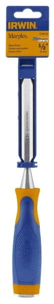 Irwin - 10-1/4" OAL x 1/2" Blade Width Wood Chisel - ProTouch Handle - Exact Tooling