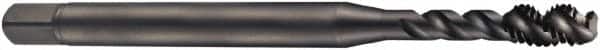 DORMER - M12x1.75 Metric Coarse 3 Flute 6H Bottoming Spiral Flute Tap - Cobalt, Oxide Finish, 110mm OAL, Right Hand Flute, Right Hand Thread, Series EX016H - Exact Tooling