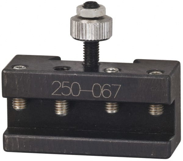 Phase II - #1 Turning Tool Post Holder - 7.9" Lathe Swing, 25.4mm OAH x 2" OAL, 1-1/8" Centerline Height - Exact Tooling