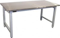 Proline - 60 Wide x 30" Deep x 36" High, Stainless Steel Workbench - Adjustable Height Legs, Gray - Exact Tooling