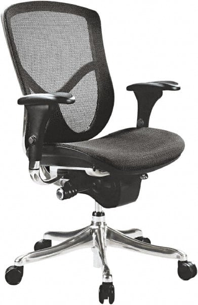 ALERA - 18-3/8 to 23" High Mid Back Chair - 28" Wide x 29-1/8" Deep, Breathable-A-Grade Black Mesh Seat, Black - Exact Tooling