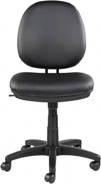 ALERA - 18-3/4 to 23-1/2" High Task Chair - 19" Wide x 25-3/4" Deep, Leather Seat, Black - Exact Tooling