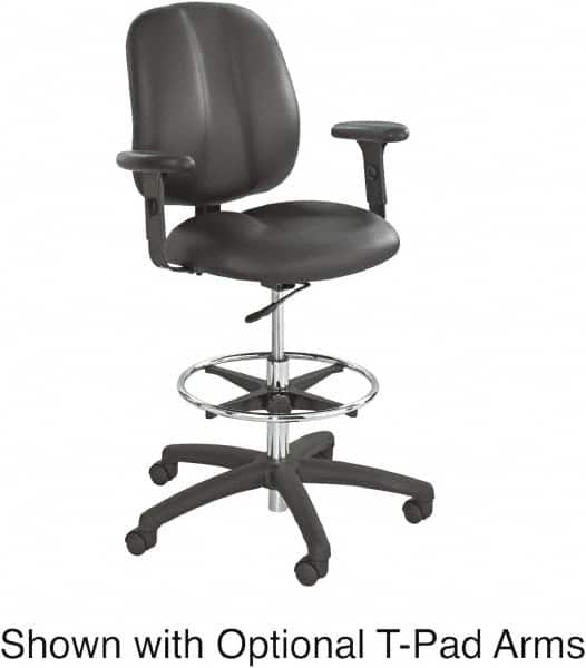 Safco - 22 to 32" High Extended Height Chair - 26" Wide x 27" Deep, Vinyl Seat, Black - Exact Tooling