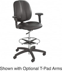 Safco - 22 to 32" High Extended Height Chair - 26" Wide x 27" Deep, Vinyl Seat, Black - Exact Tooling