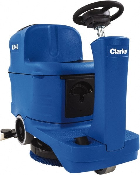 Clarke - 20" Cleaning Width, Battery Powered Floor Scrubber - 0.6 hp, 155 RPM, 39" Water Lift, 18.5 Gal Tank Capacity - Exact Tooling