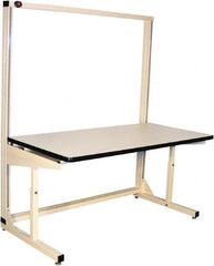 Proline - 60 Wide x 30" Deep x 36" High, Static Dissipative Workbench - Adjustable Height Legs, Beige - Exact Tooling