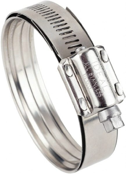 IDEAL TRIDON - SAE Size 612, 5-1/16 to 5-7/8" Diam, Stainless Steel Worm Drive Clamp - 5/8" Wide, Material Grade 300/410, Series 38215 - Exact Tooling