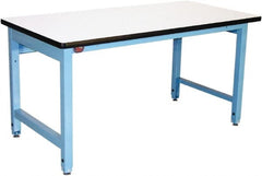 Proline - 60 Wide x 30" Deep x 36" High, Static Dissipative Workbench - Adjustable Height Legs, Blue - Exact Tooling