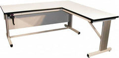 Proline - 72 Wide x 72" Deep x 42" High, Plastic Laminate Workbench - Adjustable Height Legs, Beige - Exact Tooling