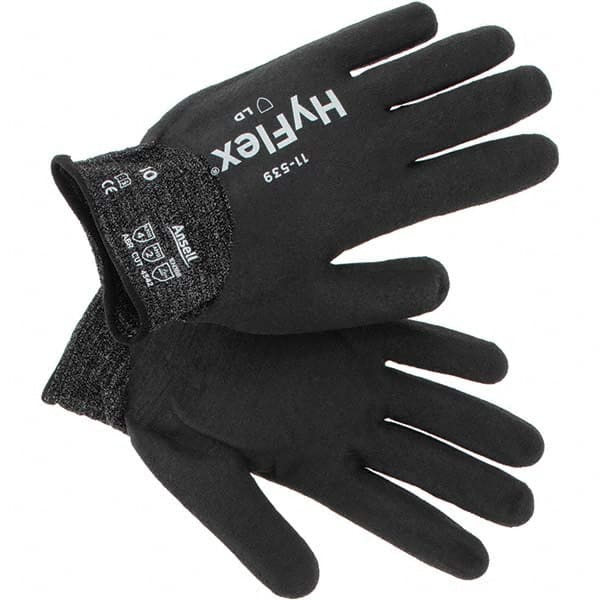 Ansell - Size XL, ANSI Cut Lvl A2, Abrasion Lvl 4, Nitrile Coated Cut Resistant Gloves - Fully Coated Coated, Black - Exact Tooling