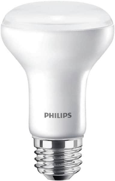 Philips - 6 Watt LED Flood/Spot Medium Screw Lamp - 2,700°K Color Temp, 450 Lumens, 120 Volts, Dimmable, Shatter Resistant, R20, 25,000 hr Avg Life - Exact Tooling