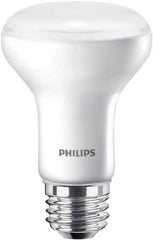 Philips - 6 Watt LED Flood/Spot Medium Screw Lamp - 2,700°K Color Temp, 450 Lumens, 120 Volts, Dimmable, Shatter Resistant, R20, 25,000 hr Avg Life - Exact Tooling