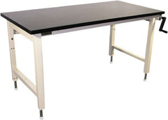 Proline - 72 Wide x 30" Deep x 42" High, Chem-Guard Workbench - Adjustable Height Legs, Beige - Exact Tooling