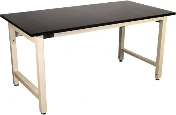 Proline - 60 Wide x 36" Deep x 36" High, Epoxy Resin Workbench - Adjustable Height Legs, Beige - Exact Tooling