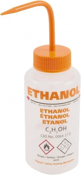 Dynalon Labware - 500 mL Safety Wash Bottle - Polyethylene, Translucent, 6-1/2" High x 3" Diam, 50mm Cap - Exact Tooling